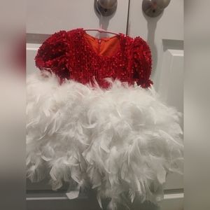 Customized white and red baby dress Wore once for a photoshoot